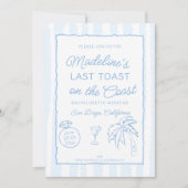 Letzter Toast auf dem Junggeselinnen-Abschied der  Einladung (Vorderseite)