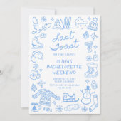 Letzter Toast auf den Pisten Bachelorette Einladung (Vorderseite)