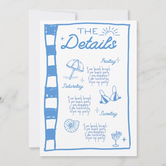 Letzter Toast auf der Küste bachelorette Einladung (Rückseite)