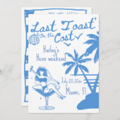 Letzter Toast auf der Küste bachelorette Einladung (Vorne/Hinten)