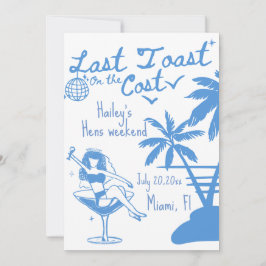 Letzter Toast auf der Küste bachelorette Einladung