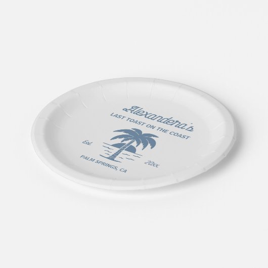 Letzter Toast auf der Küste bachelorette Pappteller (Schrägansicht)