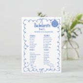 Letzter Toast auf der Küste Bachelorette Spiel Car Einladung (Stehend Vorderseite)