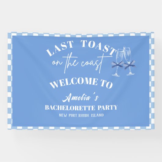 Letzter Toast auf der Küste blauen Bachelorette Em Banner (Horizontal)