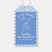 Letzter Toast auf der Küste blauen Bachelorette Ge Geschenkanhänger (Rückseite)