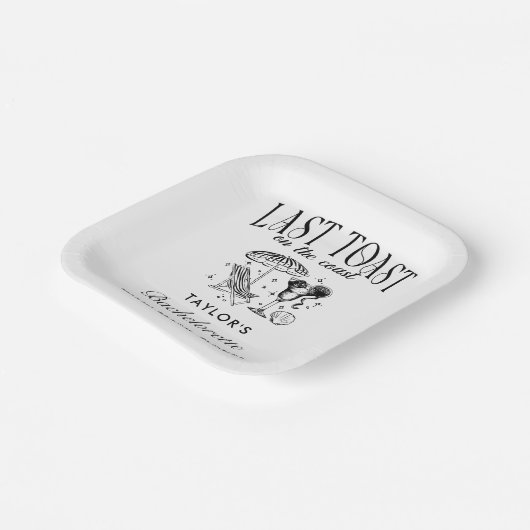 Letzter Toast auf der Küstenstraße Pappteller (Gewinkelt)