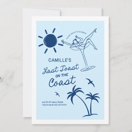 Letzter Toast Bachelorette Wochenende Einladung (Vorderseite)