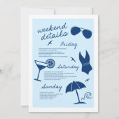 Letzter Toast Bachelorette Wochenende Einladung (Rückseite)