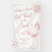 Letzter Toast Beach Pink Bachelorette Wochenendban Banner (Vertikal)