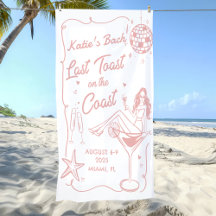 Letzter Toast Beach Pink Bachelorette Wochenendban
