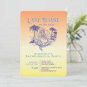 Letzter Toast Blue Cowgirl Mermaid Junggeselinnen- Einladung (Stehend Vorderseite)