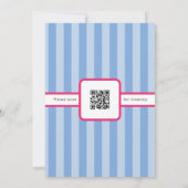 Letzter Toast Blue Striping Bachelorette mit QR-Co Einladung (Rückseite)