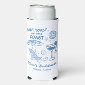 Letzter Toast Coast Beach Blue Bachelorette Selters Dosenkühler (Seltzer Vorderseite)