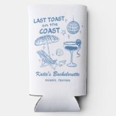 Letzter Toast Coast Beach Blue Bachelorette Selters Dosenkühler (Rückseite)