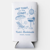 Letzter Toast Coast Beach Blue Bachelorette Selters Dosenkühler (Vorderseite)