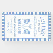 Letzter Toast Coast Beach Blue Junggeselinnen-Absc Banner (Horizontal)