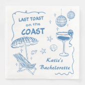 Letzter Toast Coast Beach Blue Junggeselinnen-Absc Serviette (Vorderseite)