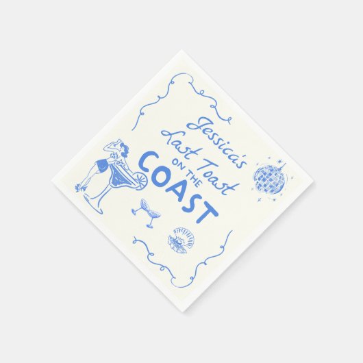 Letzter Toast Coast Beach Junggeselinnen-Abschied Serviette (Ecke)