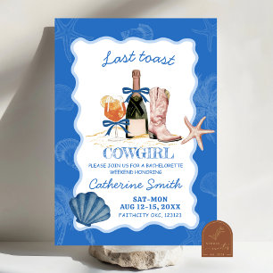 Letzter Toast Cowgirl Beach Bachelorette Tour Einladung