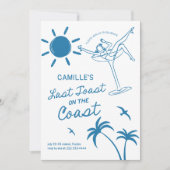 Letzter Toast Hand Gezeichnet Bachelorette Bash Ei Einladung (Vorderseite)