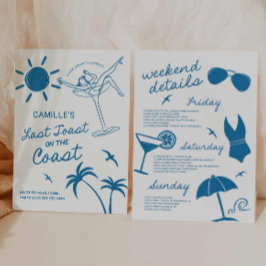 Letzter Toast Hand Gezeichnet Bachelorette Bash Ei Einladung