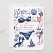 Letzter Toast Küste Bachelorette Wochenende Einladung (Vorderseite)