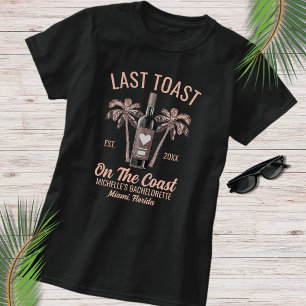 Letzter Toast Modern Beach Bach Party Bridesmaid T-Shirt