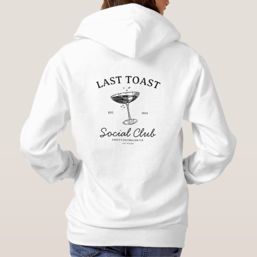 Letzter Toast Moderner Junggeselinnen-Abschied Mer Hoodie (Rückseite)