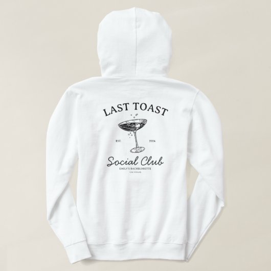 Letzter Toast Moderner Junggeselinnen-Abschied Mer Hoodie (Design Rückseite)
