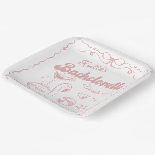 Letzter Toast Pink Junggeselinnen-Abschied Paper T Pappteller (Gewinkelt)