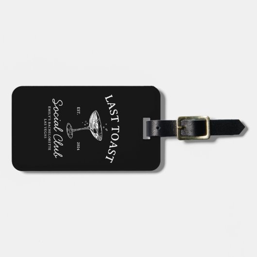 Letzter Toast Social Club Junggeselinnen-Abschied Gepäckanhänger (Vorderseite horizontal)