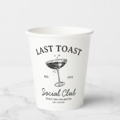 Letzter Toast Social Club Junggeselinnen-Abschied Pappbecher (Vorderseite)
