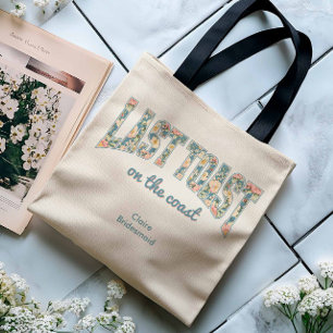LETZTER TOAST Uni-Buchstaben Blau Retro-Blumenmust Tasche