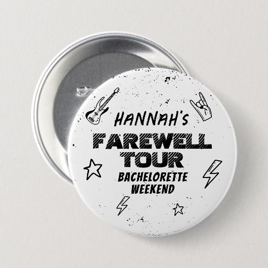 Letzter Tour Punk Rock Band Junggeselinnen-Abschie Button (Vorne & Hinten)
