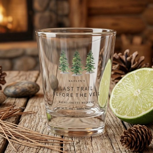 Letzter Trail Pine Forest Camping Junggesellinnena Schnapsglas