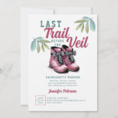Letzter Trail Veil Camping Camp Junggeselinnen-Abs Einladung (Vorderseite)
