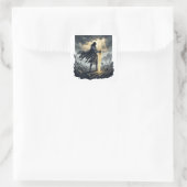 Letzter Überlebender Dark Fantasy Krieger Epischer Quadratischer Aufkleber (Tasche)