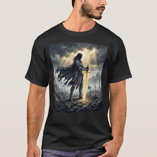 Letzter Überlebender Dark Fantasy Krieger Epischer T-Shirt (Vorderseite)