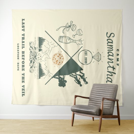 Letzter Weg Veil Glamping Bachelorette Hintergrund Wandteppich (Beispiel (Horizontal))