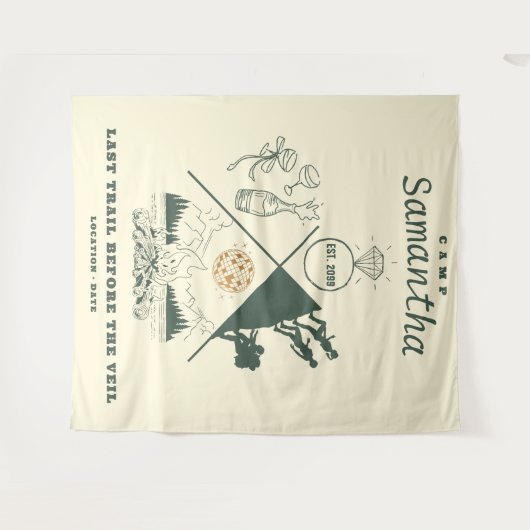 Letzter Weg Veil Glamping Bachelorette Hintergrund Wandteppich (Vorderseite (Horizontal))