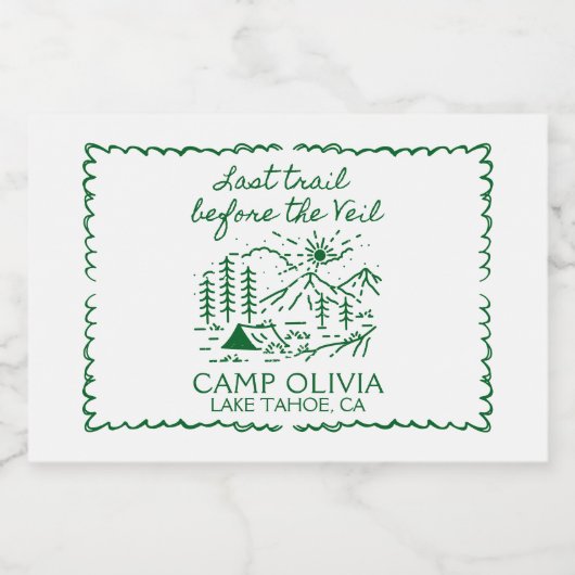 Letzter Weg vor dem Schleier-Junggeselinnen-Abschi Schaumweinetikett (Einzelnes Label)