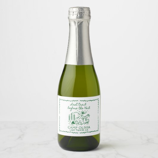 Letzter Weg vor dem Schleier-Junggeselinnen-Abschi Schaumweinetikett (Vorderseite)