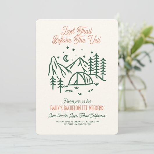 Letzter Weg vor dem Vail Bachelorette Wochenende Einladung (Stehend Vorderseite)