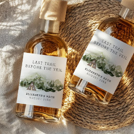 Letzter Weg vor dem Veil Bachelorette Wochenende Alkoholflaschenetikett