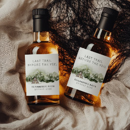 Letzter Weg vor dem Veil Bachelorette Wochenende Alkoholflaschenetikett