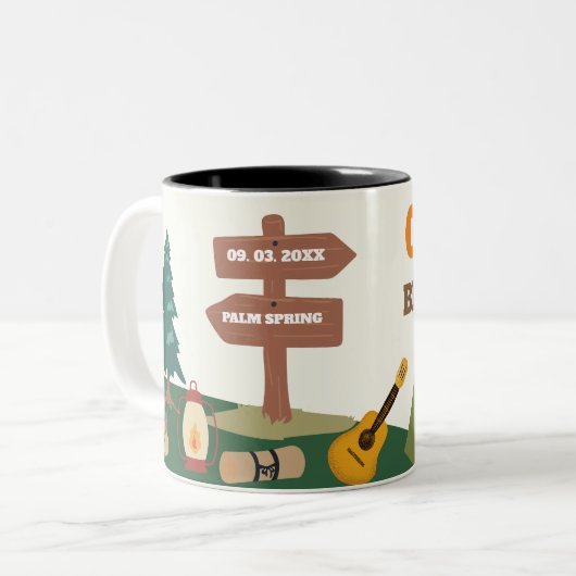 Letzter Weg vor dem Veil Camp Bachelorette Zweifarbige Tasse (Vorderseite Links)