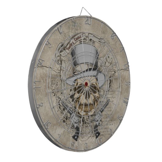 Letzter Wort-Schädel u. Gewehre Dartscheibe (Vorderseite Links)