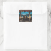 Letztes Abendessen 3 Quadratischer Aufkleber (Tasche)