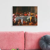 Letztes Abendessen - Agostino Carracci - c1595 Leinwanddruck (Insitu (Wohnzimmer))