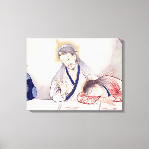 Letztes Abendessen, Christus und Johannes Leinwanddruck